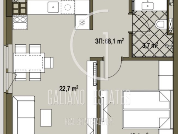 Двустаен апартамент в Бистрица - 0