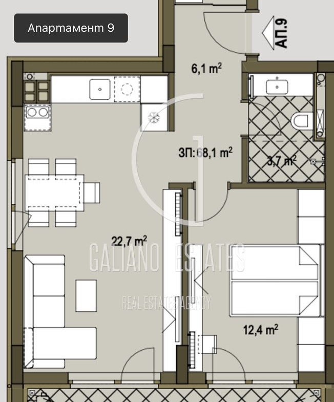 Двустаен апартамент в Бистрица - 0