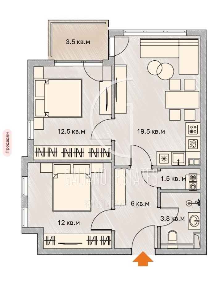 Просторен и слънчев тристаен апартмент в кв. Малинова долина - 0
