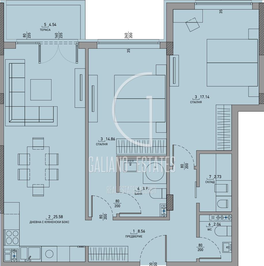 Тристаен Апартамент в Малинова Долина - 0