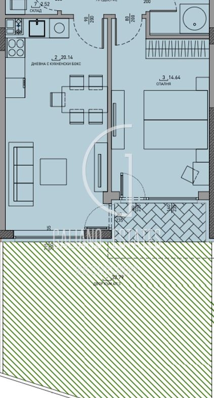 Двустаен Апартамент с Двор в Малинова Долина - 0