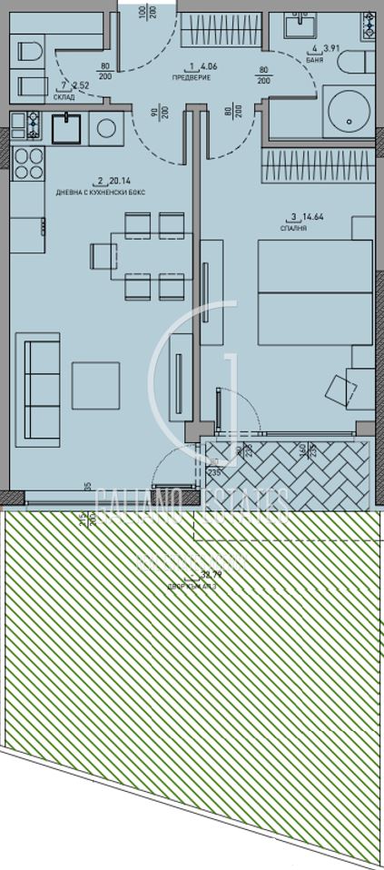 Двустаен Апартамент с Двор в Малинова Долина - 0