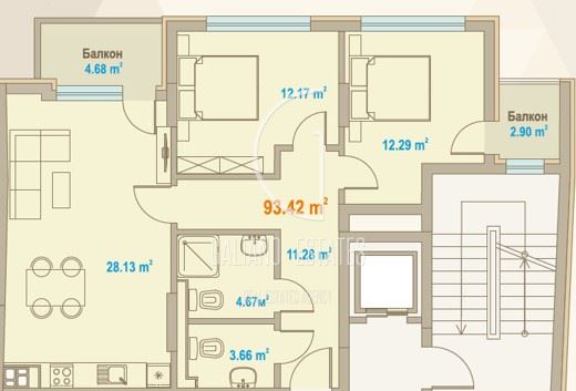 Прекрасен тристаен в Зона Б19 - 0