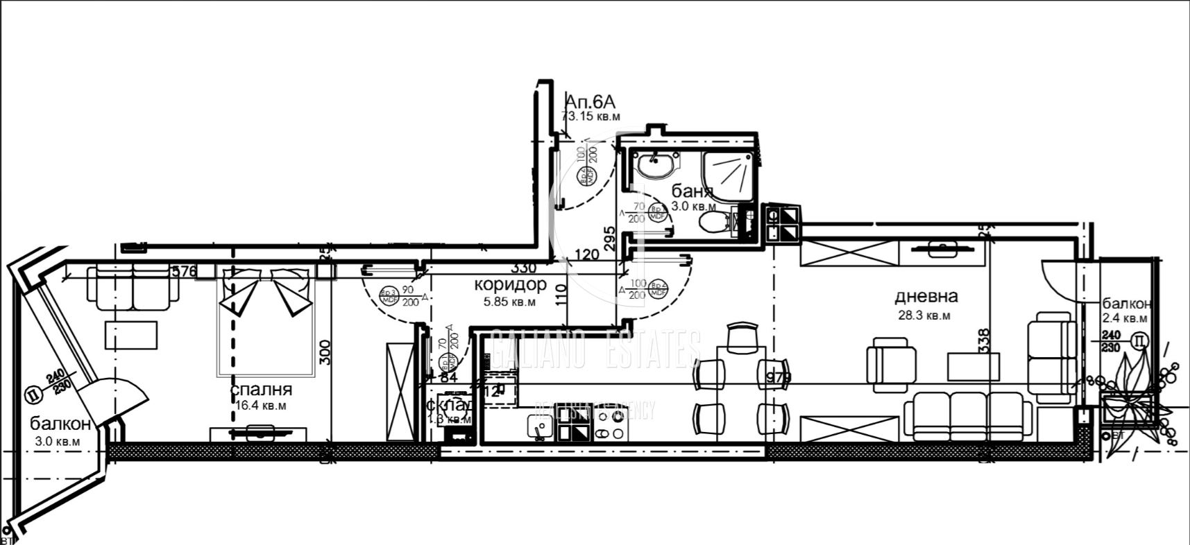 Функционален двустаен апартамент в кв. Красна поляна - 0