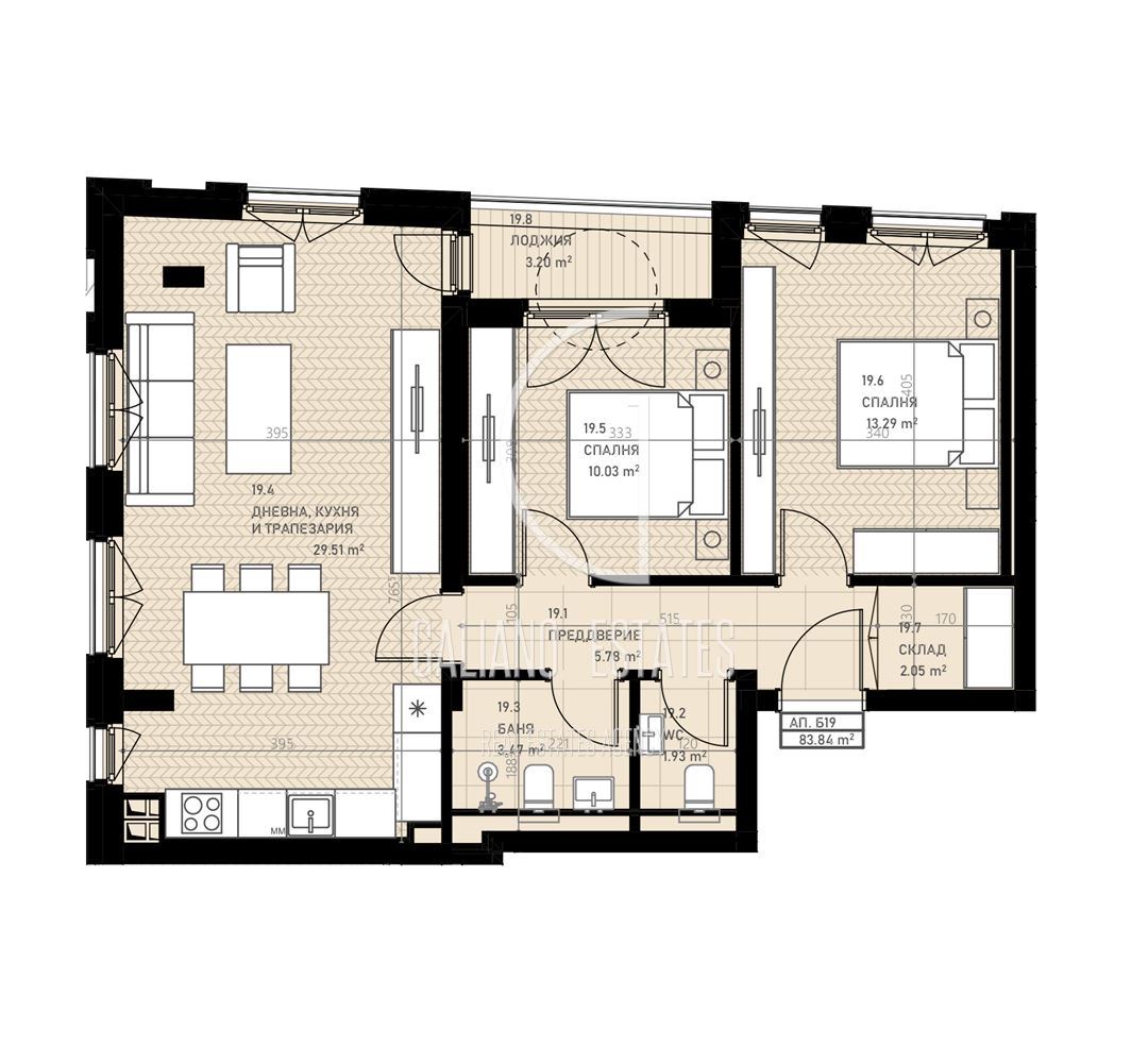 Просторен тристаен апартамент в кв. Овча Купел 2-0 Просторен тристаен апартамент в кв. Овча Купел 2 - 0