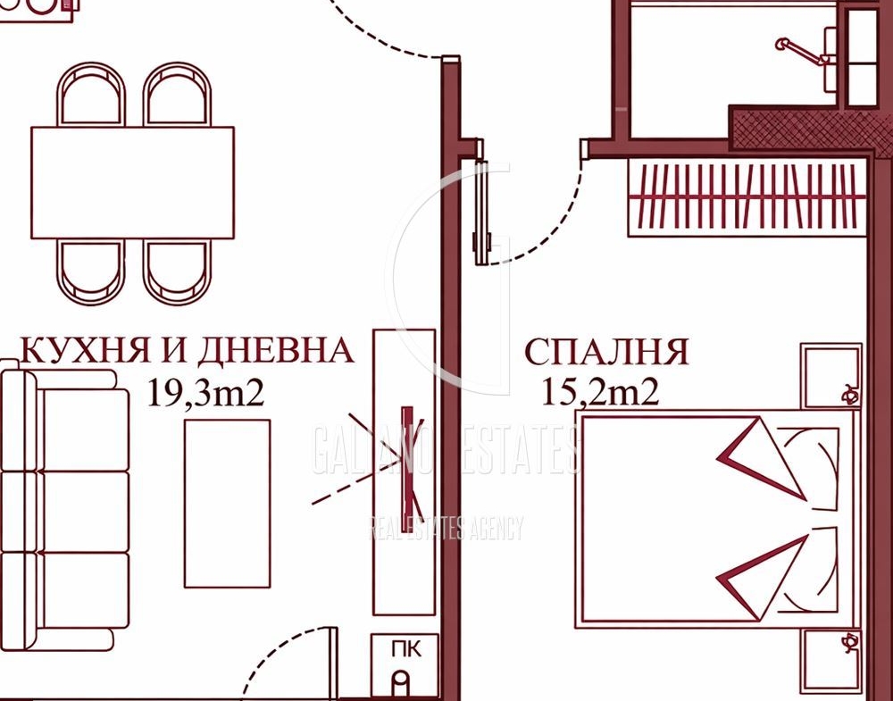 Прекрасен двустаен апартамент в кв. Малинова долина - 0