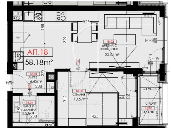Дизайнерски двустаен апартамент в кв. Кръстова вада - 0