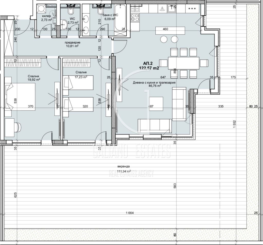 Тристаен апартамент в затворен комплекс в Лозенец - 0