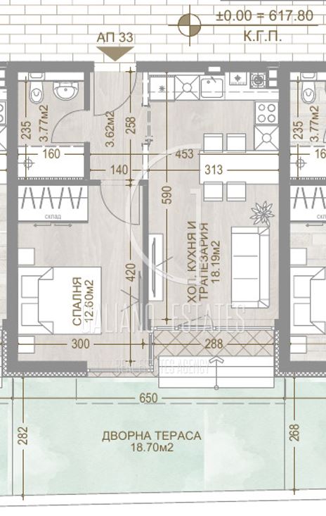Елегантен двустаен апартамент със собствен двор в Манастирски ливади – Изток - 0