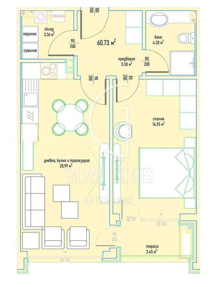 Two-room apartment in Malinovа Dolina district-0 Двустаен апартамент в кв. Малинова долина - 0