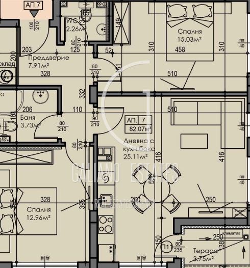 Two-bedroom apartment in Malinova Dolina district - 0