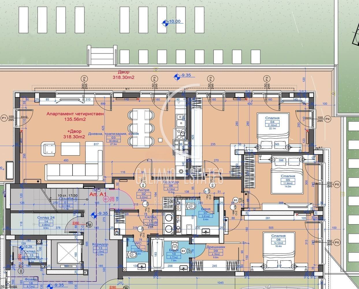 Уникален четиристаен апартамент със собствен двор в кв. Бояна - 0